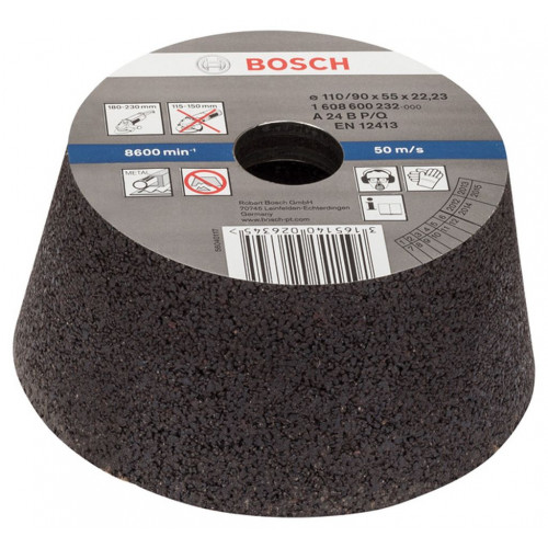 BOSCH Meule boisseau conique, métal/fonte 90 mm, 110 mm, 55 mm, 24 1608600232